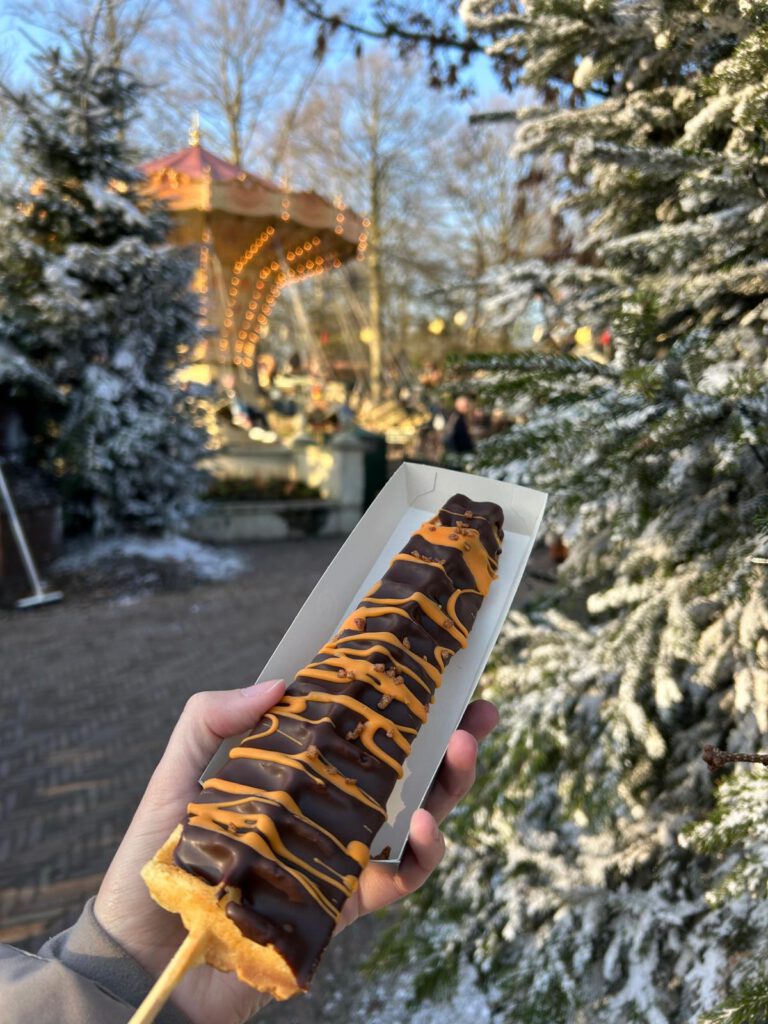 Winter efteling wafel op stok